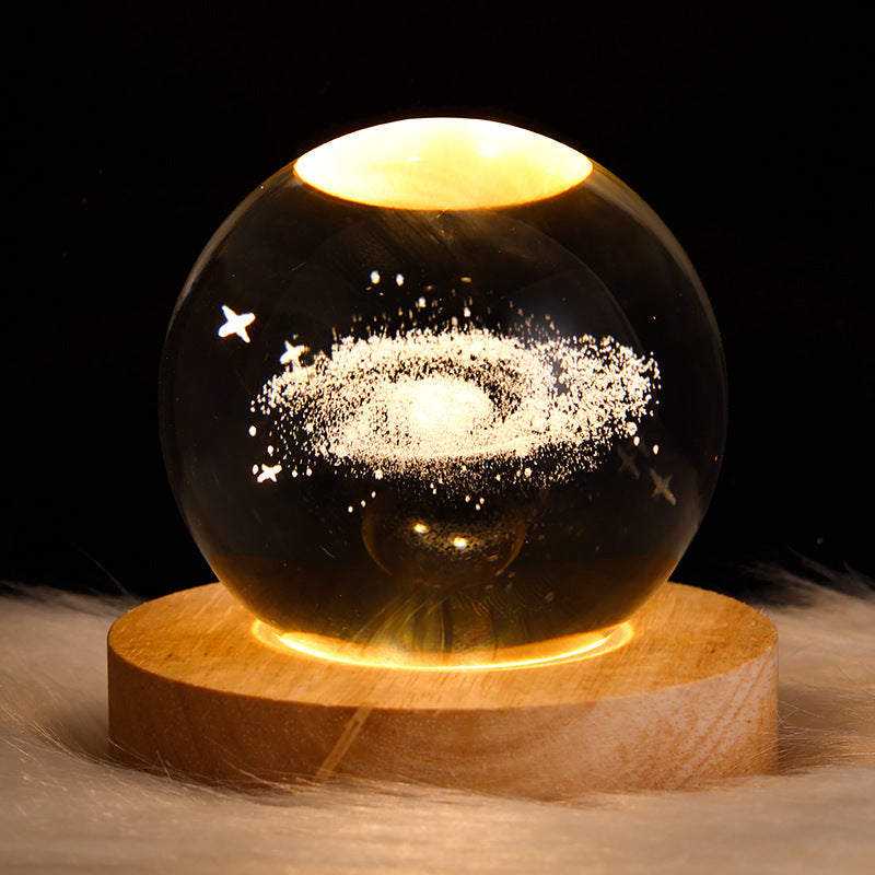 Luminous Starry Sky And Planets Moon Moon Crystal Ball Small Night Lamp Projection Ambience Light Creative Gift New Strange Gift tableandwalllamps