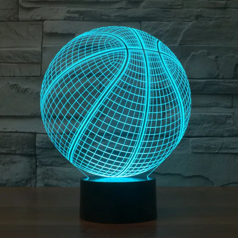 Basketball Creative Illusion Colorful 3D Lights tableandwalllamps