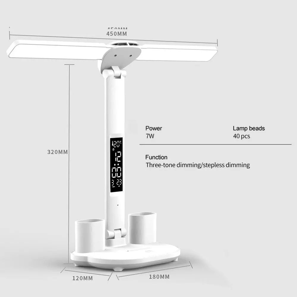 LED Desk Lamp,Multifunction Table Lamp With Calendar USB Touch Night Light With Pen Holder For Bedroom Reading Lamp tableandwalllamps