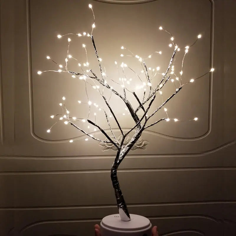 Tree Light Touch Switch Pearl Star Night Light tableandwalllamps