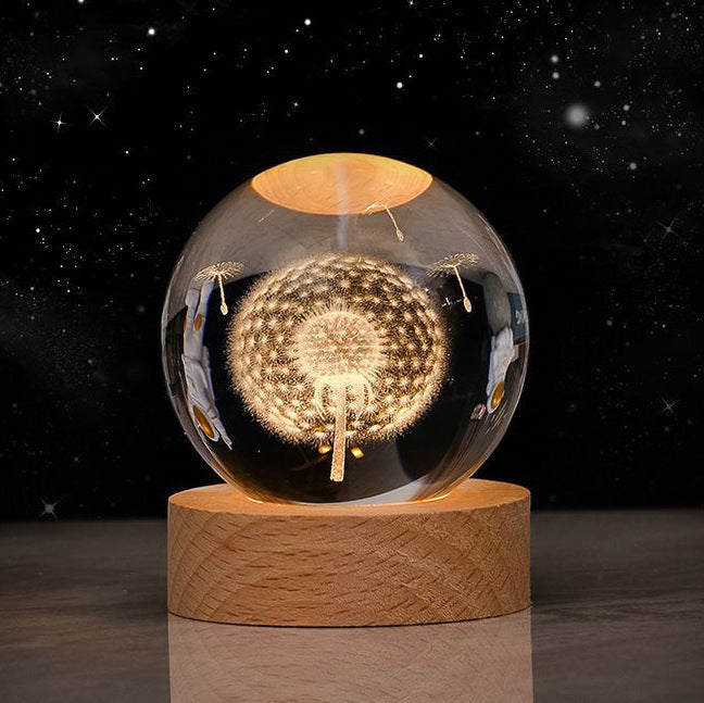 Luminous Starry Sky And Planets Moon Moon Crystal Ball Small Night Lamp Projection Ambience Light Creative Gift New Strange Gift tableandwalllamps