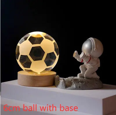 3D Crystal Ball Night Light Solar System Cosmic Theme LED Decoration Light Wooden Base Astronomy Nightlights Birthday Gift tableandwalllamps