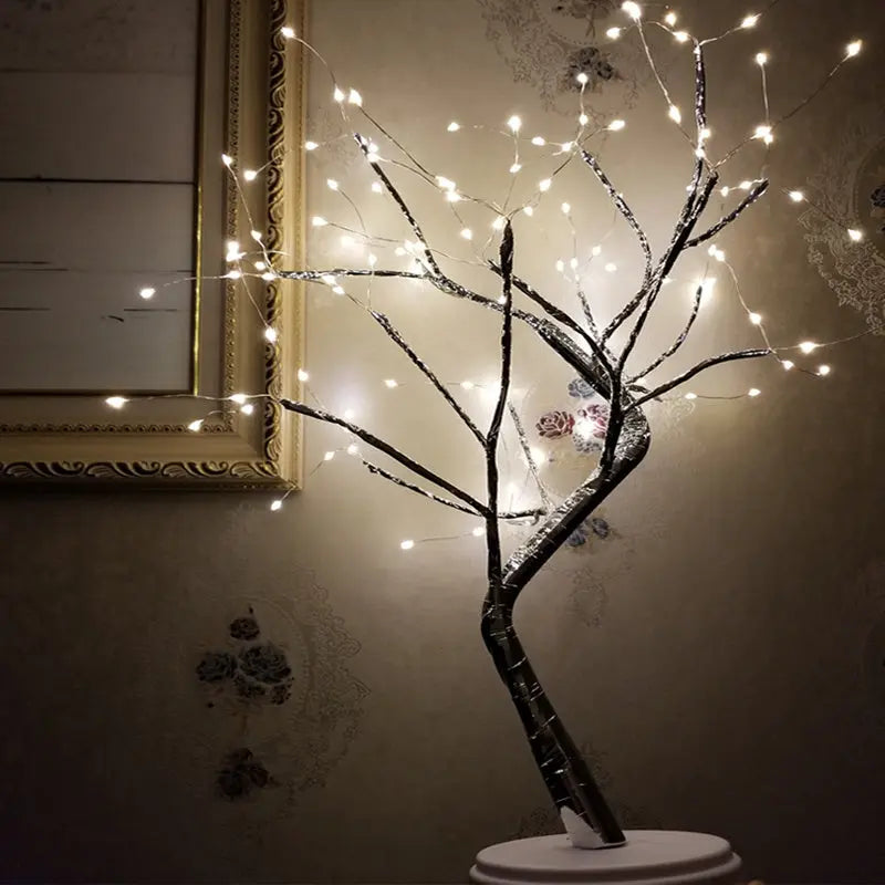 Tree Light Touch Switch Pearl Star Night Light tableandwalllamps