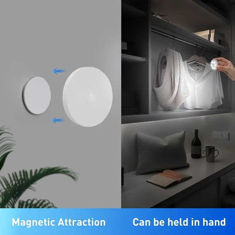 USB Rechargeable Motion Sensor Night Light - Warm and White LED, Automatic On/Off, Long-Life Battery, Ideal for Bedrooms, Stairs, Under Cabinets, Wardrobes, Holiday Decor Gift, 5/10pcs, Indoor Latest Model tableandwalllamps