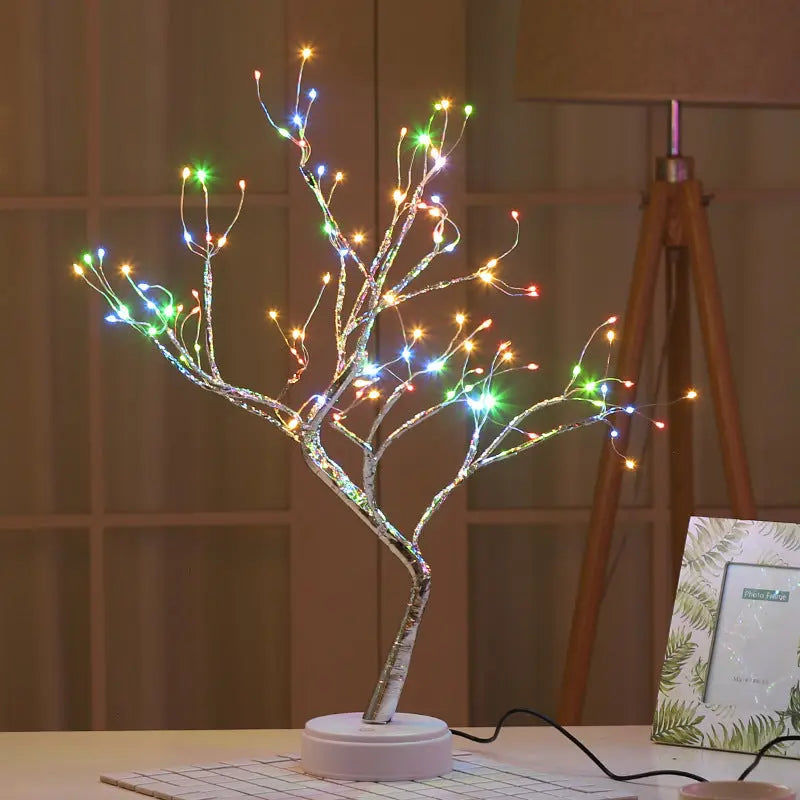 Tree Light Touch Switch Pearl Star Night Light tableandwalllamps