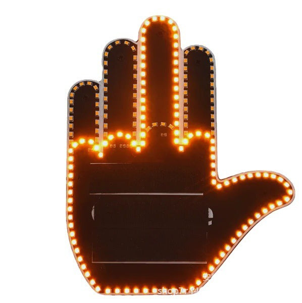 Funny New LED Illuminated Gesture Light Car Finger Light With Remote Road Rage Signs Middle Finger Gesture Light Hand Lamp tableandwalllamps