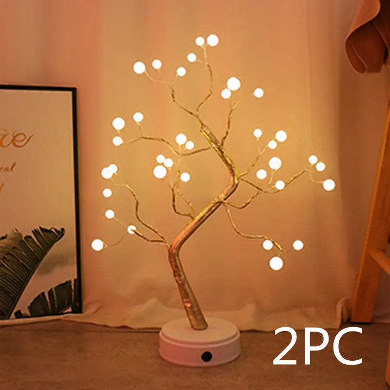 Christmas Decoration Night Light LED Pearl Tree Light Starry Touch Light tableandwalllamps