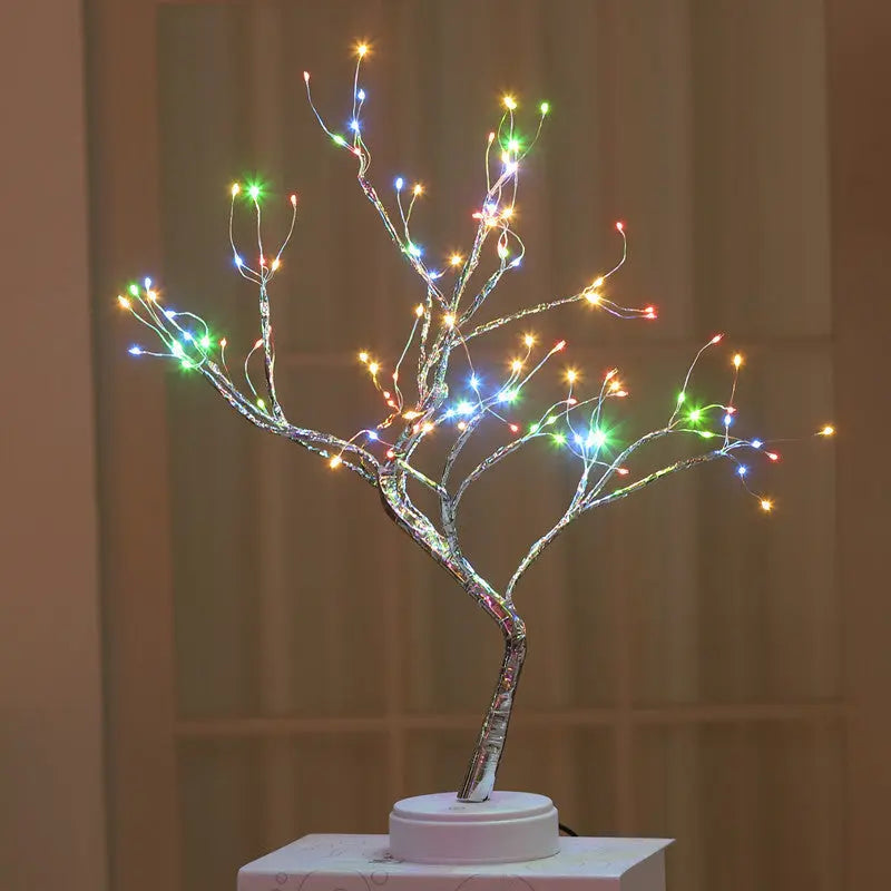 LED USB Fire Tree Light Copper Wire Table Lamps Night Light tableandwalllamps