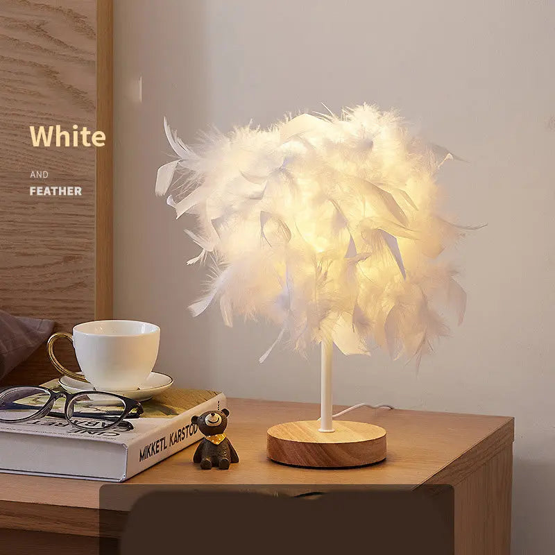 Feather lamp tableandwalllamps