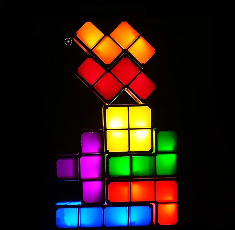 Children's DIY Intelligence Development Toy LED Light 7 Multi-color Blocks tableandwalllamps