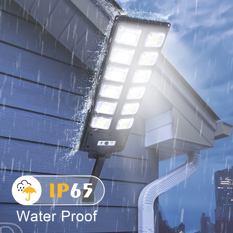 1pc Solar Street Light IP65 Waterproof 6500K 100000LM 200LED/504 LED Solar Parking Street Light (Dusk To Dawn) With Foldable Bracket Solar Flood Light (Wide Angle Motion Sensor And Remote Control) For Commercial Area Lighting tableandwalllamps