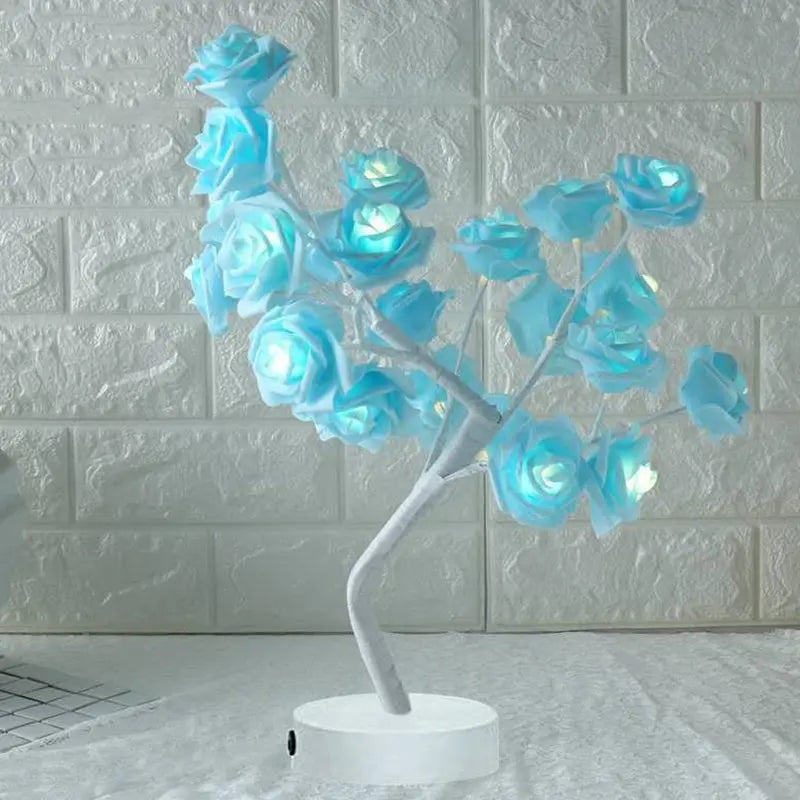 Rose Flower Lamp USB Battery Operated LED Table Lamp Bonsai Tree Night Lights Garland Bedroom Decoration Lights Home Decor tableandwalllamps