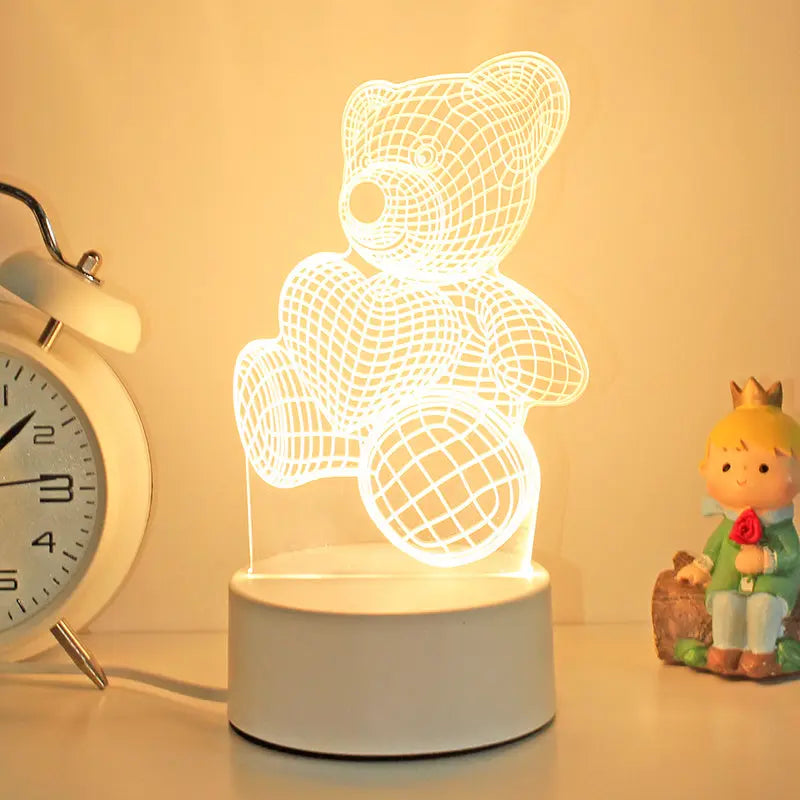 Girly Heart 3d Night Light Girl Bedroom Soft Light Table Lamp tableandwalllamps