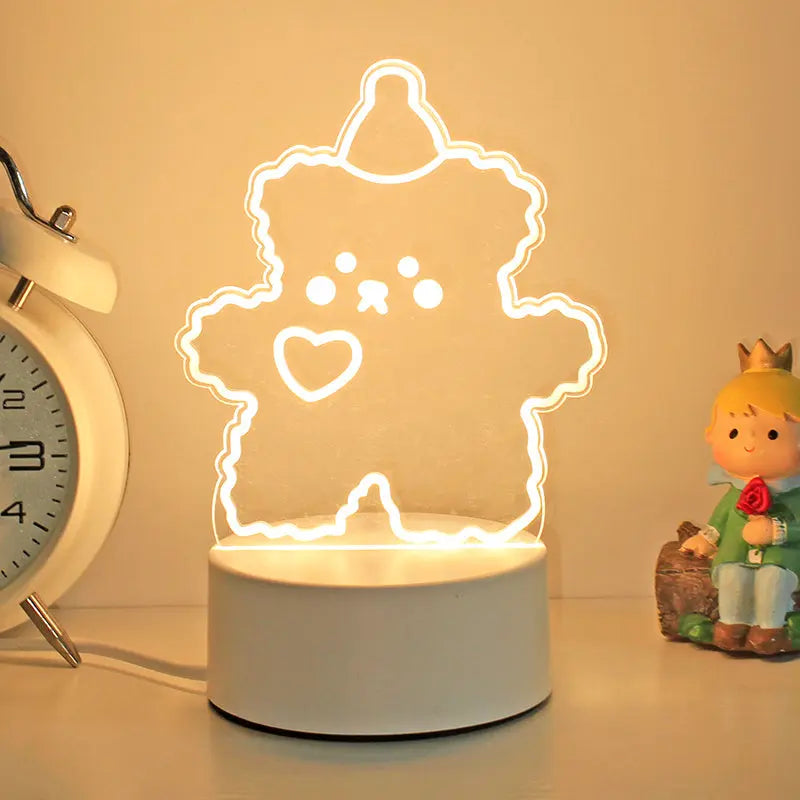 Girly Heart 3d Night Light Girl Bedroom Soft Light Table Lamp tableandwalllamps