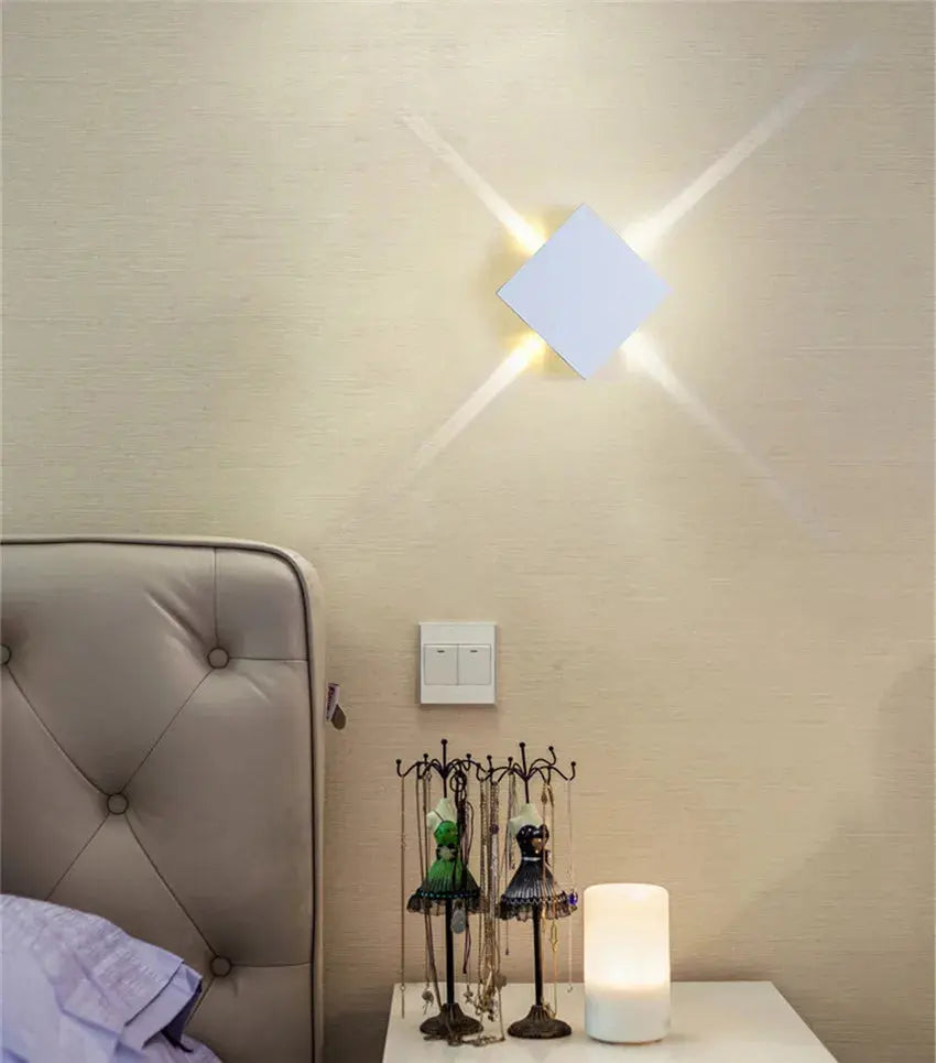 Led Wall Lamp Bedside Lamp Bedroom Living Room Wall Lamp Modern Simple Creative Corridor Hotel Cross Star Wall Lamp tableandwalllamps