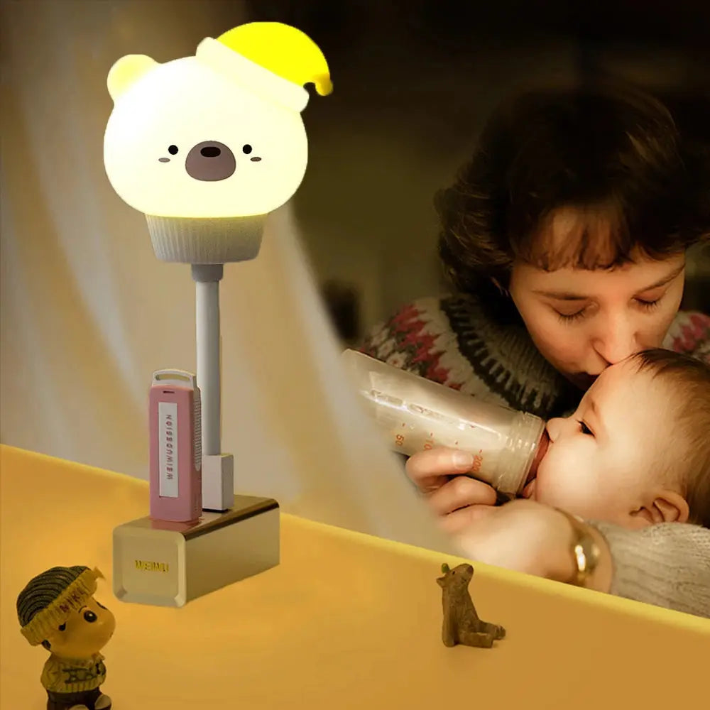 USB Cartoon Cute Night Light With Remote Control Babies Bedroom Decorative Feeding Light Bedside Tabe Lamp Xmas Gifts For Kids tableandwalllamps