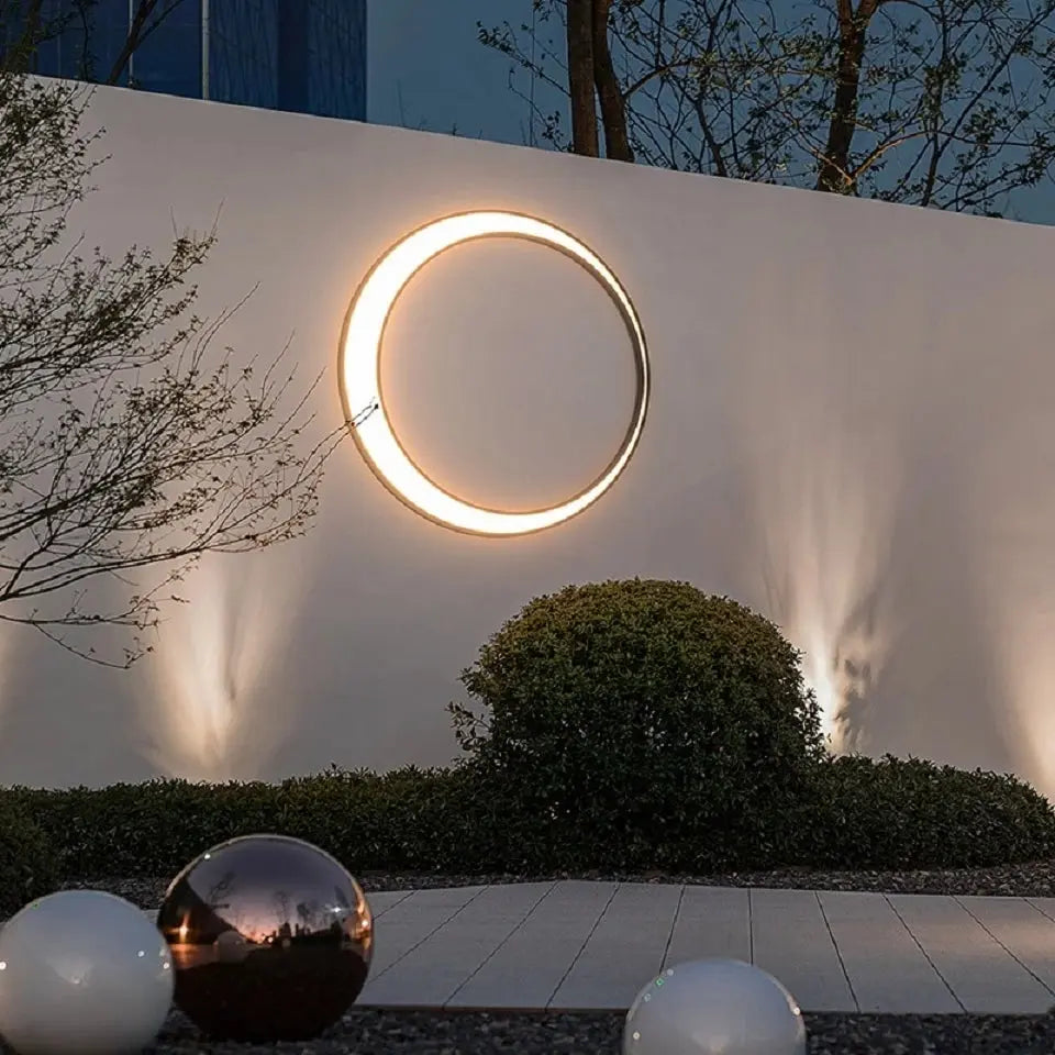 Modern wall light, outdoor patio light, Moon, ip65, waterproof, creative porch trim, round light, 110v220v stainless steel tableandwalllamps