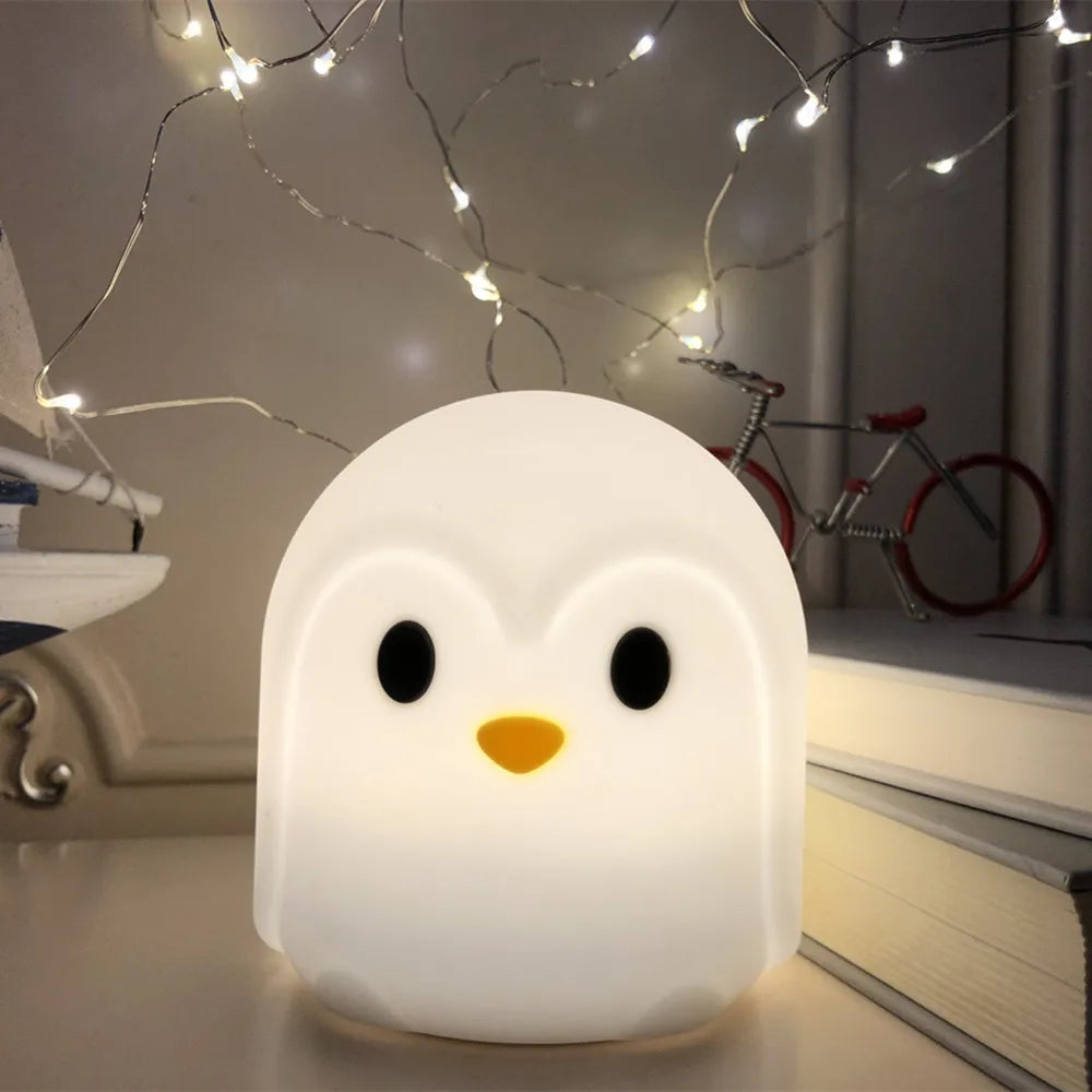 Rabbit Cow Cat LED Night Light Touch Sensor Colorful Battery Powered Silicone Animal Lamp for Children Baby Gift tableandwalllamps