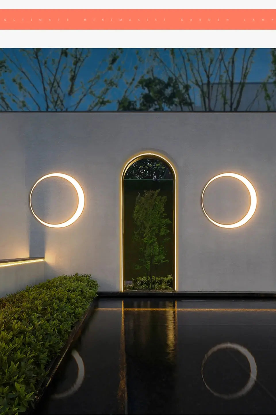 Outdoor Lighting Waterproof IP65 Stainless steel Round Moon Lamp for Street Garden 11W 19W 24W 36W Creative External Wall Sconce tableandwalllamps