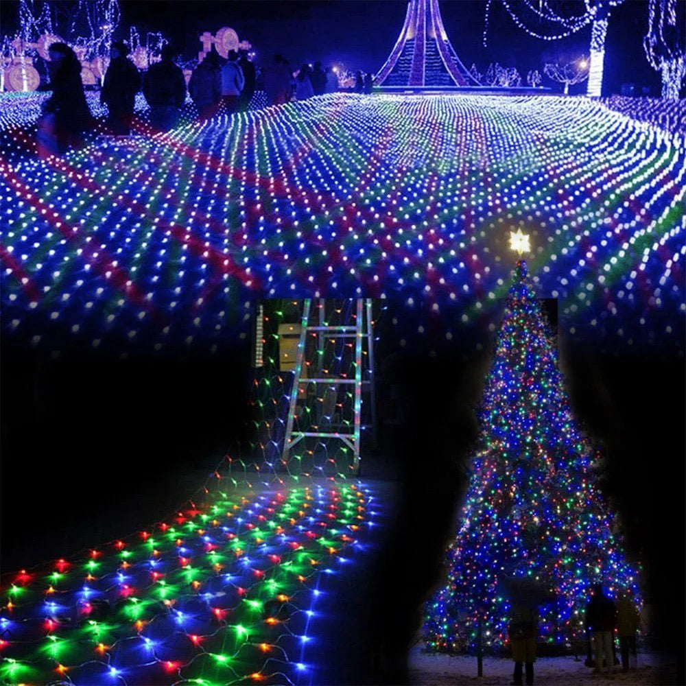 Net Mesh Led Lights 3M/6M/12M LED String Christmas Fairy Curtain Garland Outdoor Waterproof For Party Garden Wedding Decoration tableandwalllamps