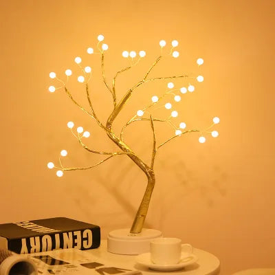 LED Night Light Mini Christmas Tree Copper Wire Garland Lamp For Kids Home Bedroom Decoration Decor Fairy Light Holiday lighting tableandwalllamps