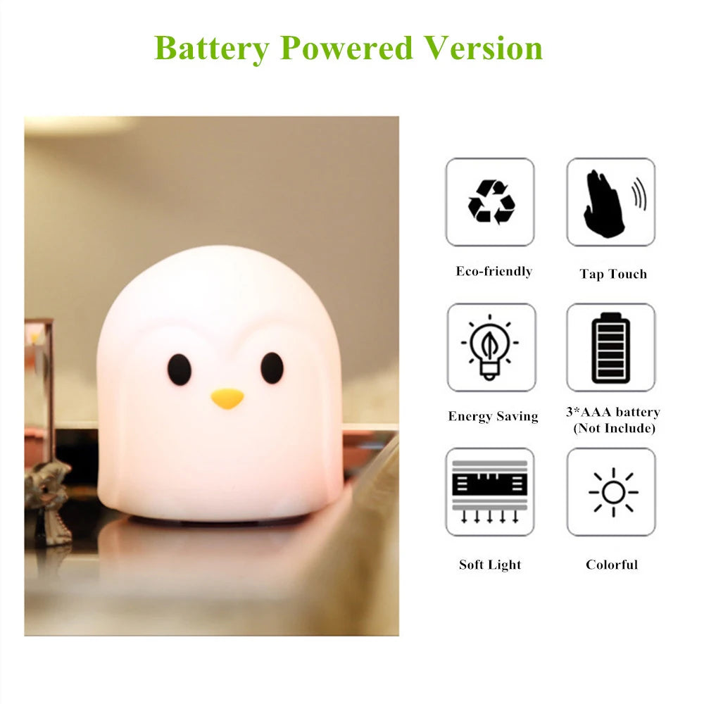 Rabbit Cow Cat LED Night Light Touch Sensor Colorful Battery Powered Silicone Animal Lamp for Children Baby Gift tableandwalllamps