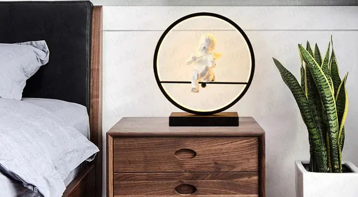 Angel doll table lamp bedside Romantic warm Couple desk lamp Modern LED lighting for home living room decor Bird table lamp tableandwalllamps