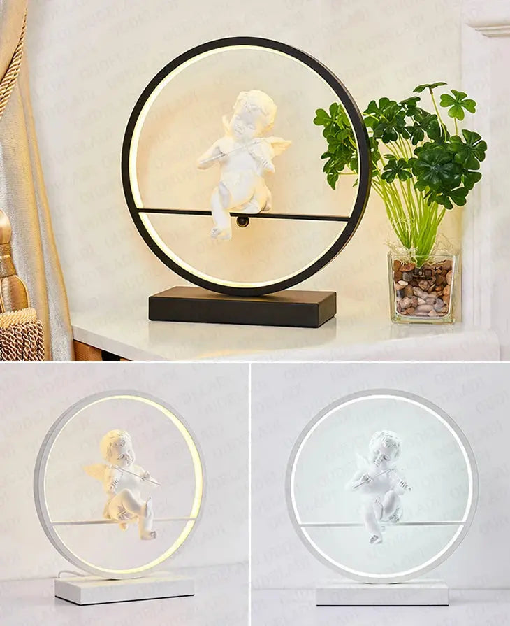 Angel doll table lamp bedside Romantic warm Couple desk lamp Modern LED lighting for home living room decor Bird table lamp tableandwalllamps