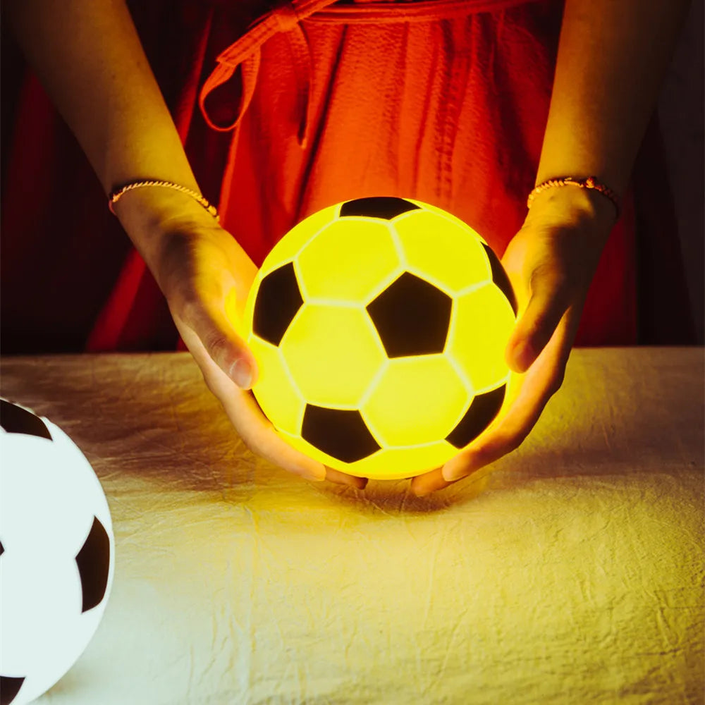 Football Night Light Touch Sensor Dimmable LED Light USB Rechargeable Waterproof Silicone Ball Lamp for Children Baby Toy Gift tableandwalllamps