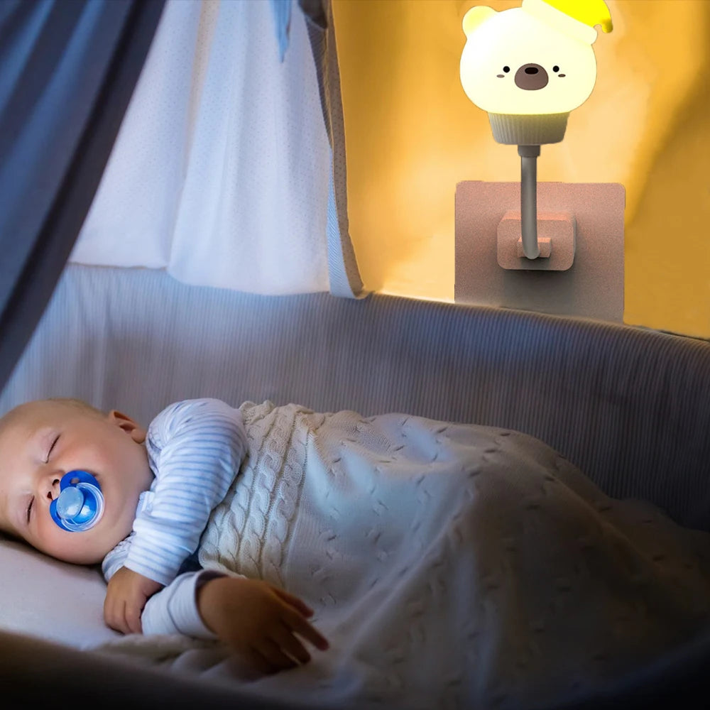 USB Cartoon Cute Night Light With Remote Control Babies Bedroom Decorative Feeding Light Bedside Tabe Lamp Xmas Gifts For Kids tableandwalllamps