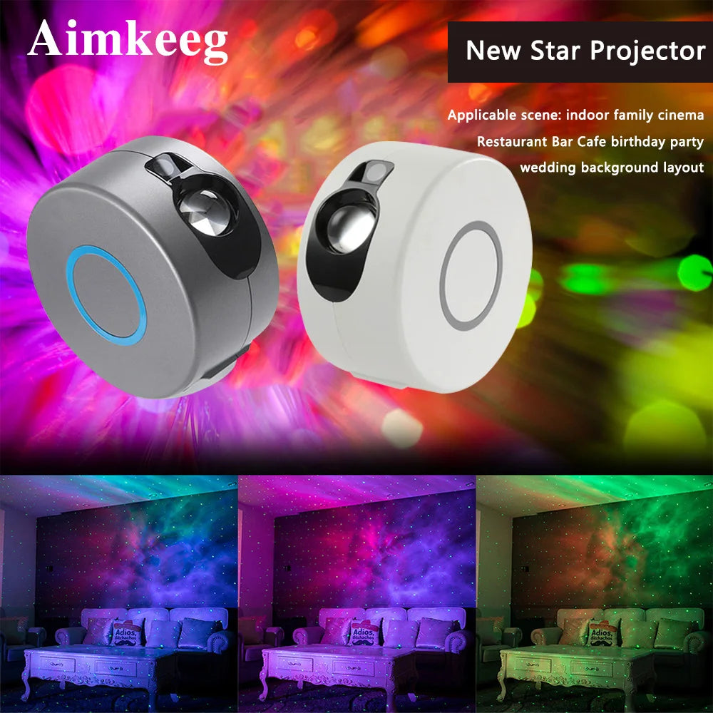 3D Aurora Starry Sky Light LED Laser Projector Rgb Colorful Sky Rotating Night Lamp With Wirless Remote Control for Home Decor tableandwalllamps