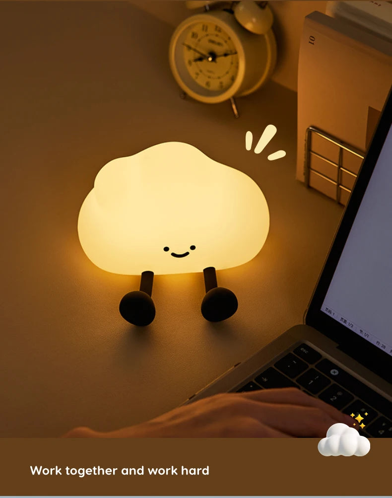 LED Night Lights Cute Rabbit Duck Silicone Lamp USB Rechargeable Desk Light Bedside Decor Kids Baby nightlight Birthday Gift tableandwalllamps