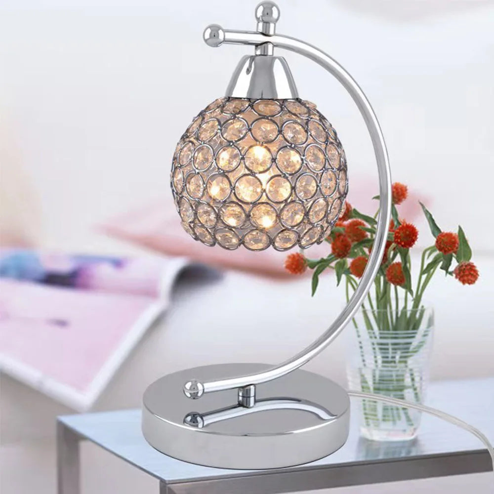 Modern Crystal Desk Table Lamp E27 Bedside Nightstand Light Crystal Bedside Home Decoration Indoor Lighting Room Night Lamp tableandwalllamps