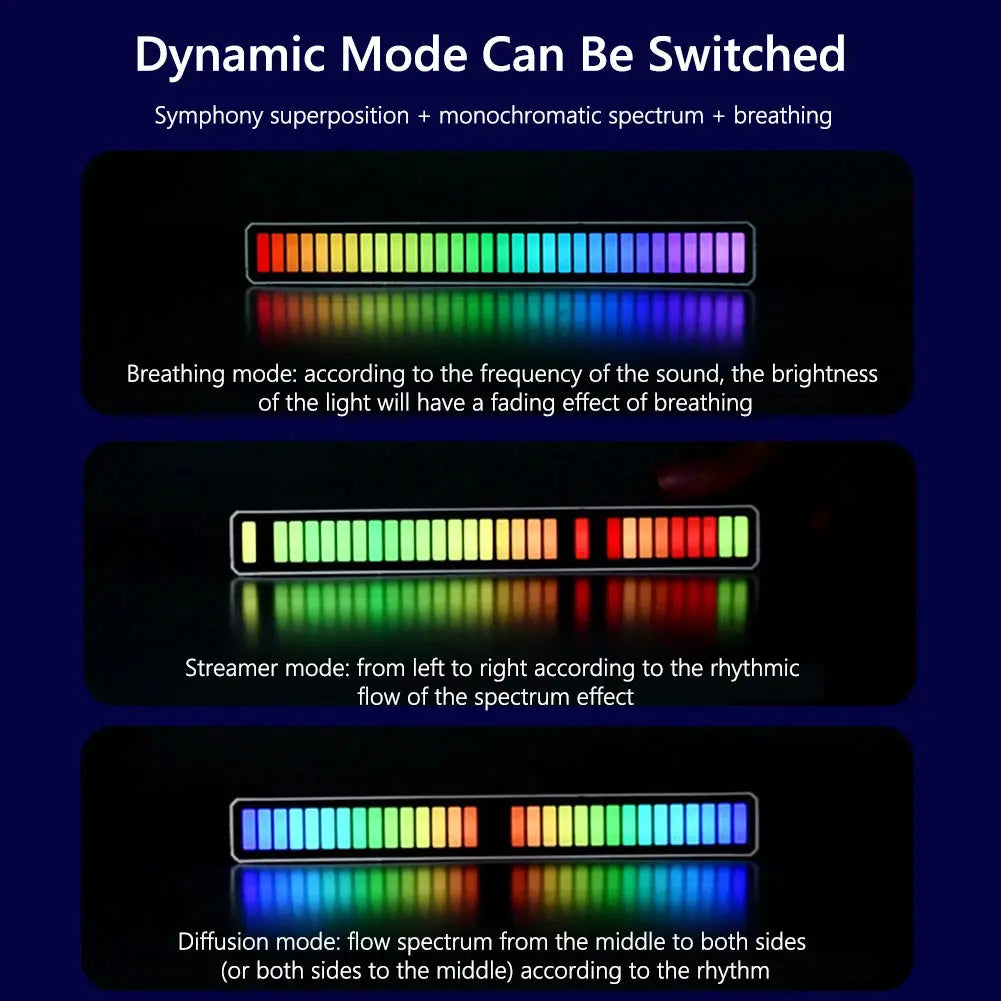 Smart RGB Symphony Sound Control LED Light Music Rhythm Ambient Pickup Lamp App Control For Compute Gaming Desktop Decor tableandwalllamps