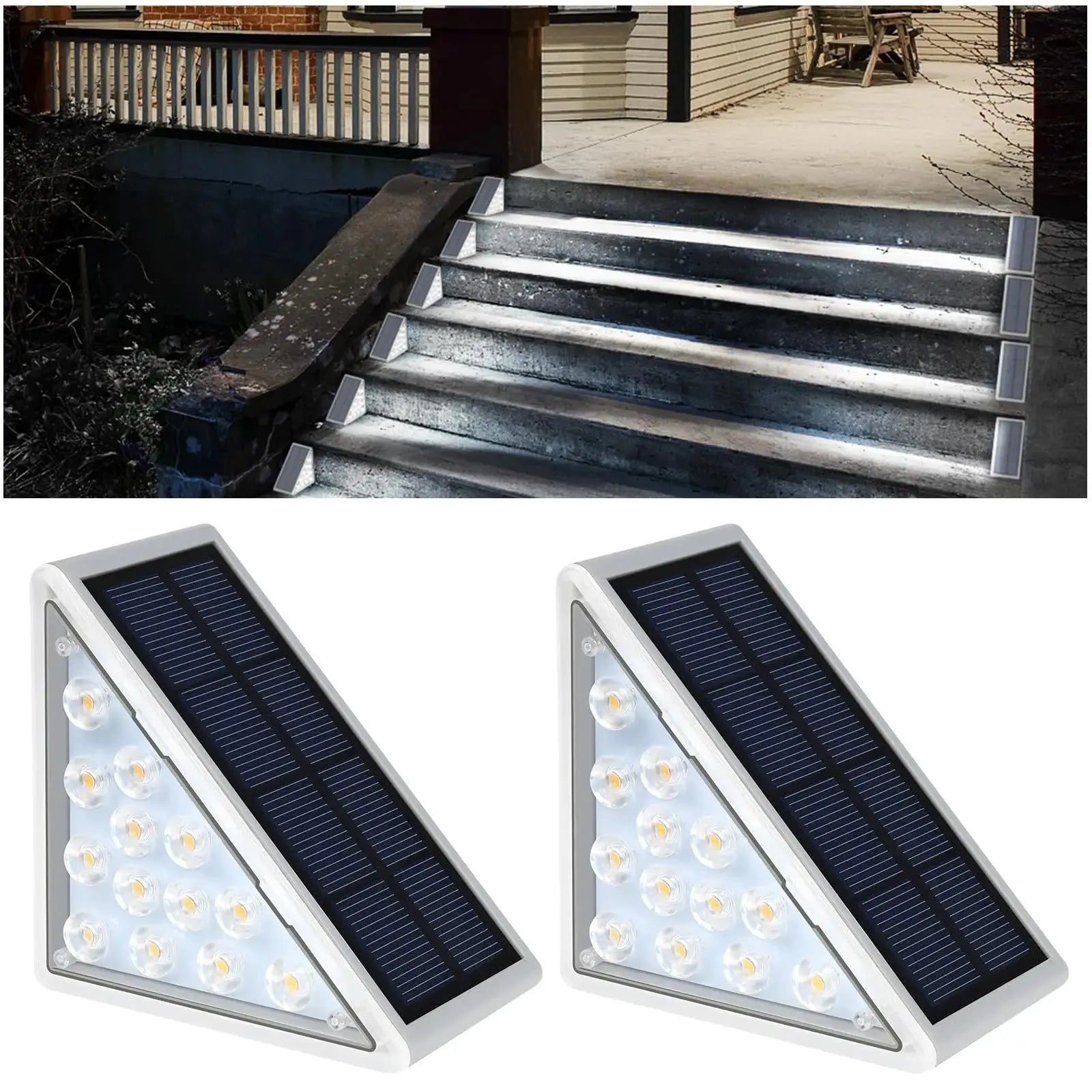 LED Outdoor Solar Light Step Lamp Lens Design Super Bright IP67 waterproof Anti-theft Stair Light Decor Lighting For Garden Deck tableandwalllamps