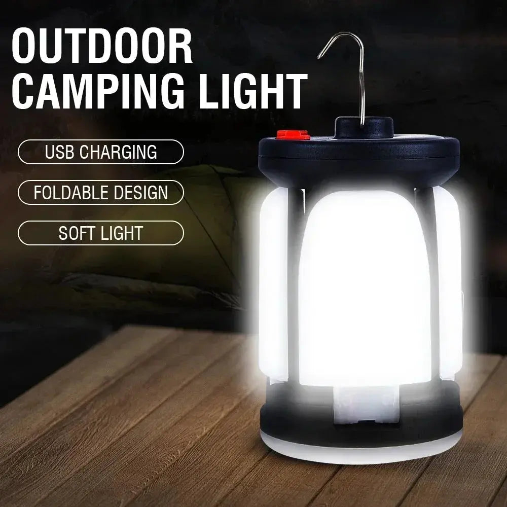 High Power Solar LED Camping Lantern Rechargeable 4500mAh 1000LM Emergency Power Bank Foldable 6 Light Modes for Camping Fishing tableandwalllamps