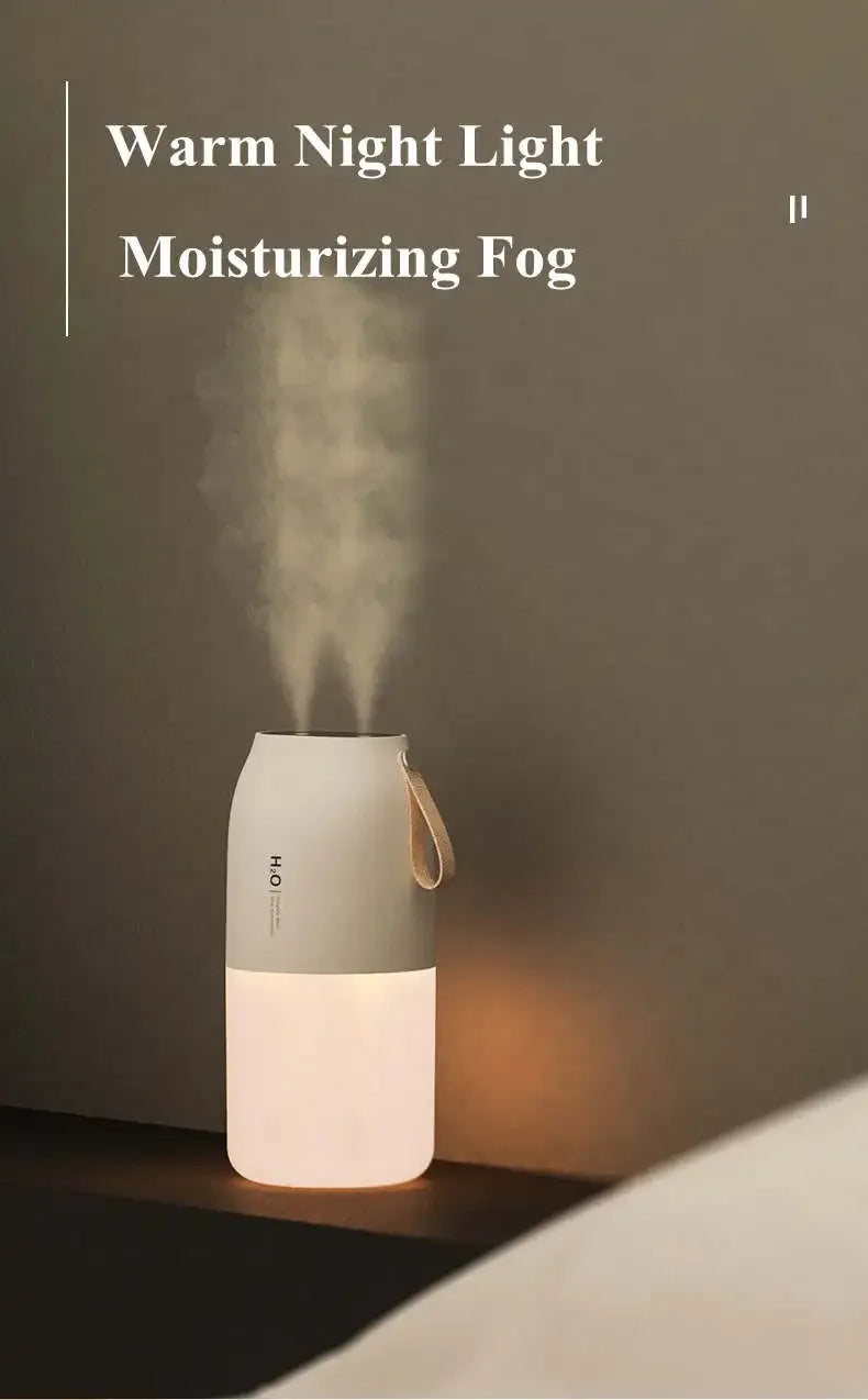 2000mAh USB 300ml Dual Sprayer Air Humidifier Rechargeable Battery Wireless Fogger Diffuser Light Umidificador tableandwalllamps