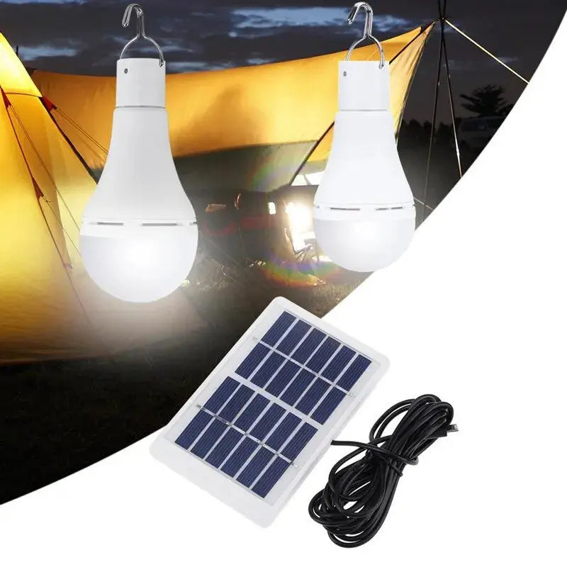 7W Solar Light Waterproof USB Charged Hanging Emergency Sunlight Powered Lamp Outdoor Indoor House Solar Bulb Light Solar Panels tableandwalllamps