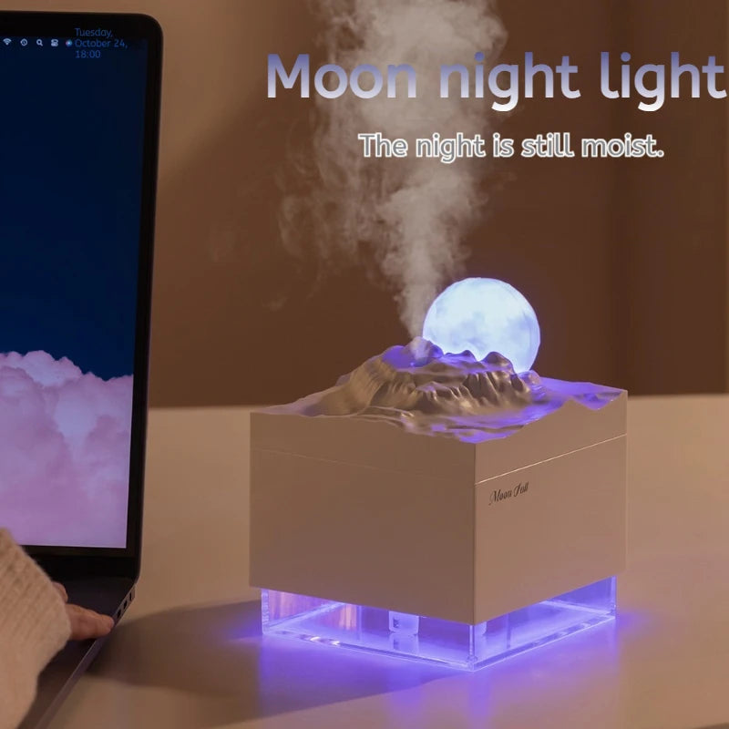 New Scent Diffuser Cool Mist Humidifiers LED Essential Oil Moon Lamp USB Air Humidifier Aroma Diffuser Night Light for Home Offi tableandwalllamps