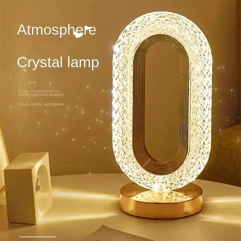 1pc 3 color Crystal LED Desk Lam Bedside Crystal Table Lamp Cute Atmosphere LED Lamp Table Lamp For Bedroom Living Room tableandwalllamps