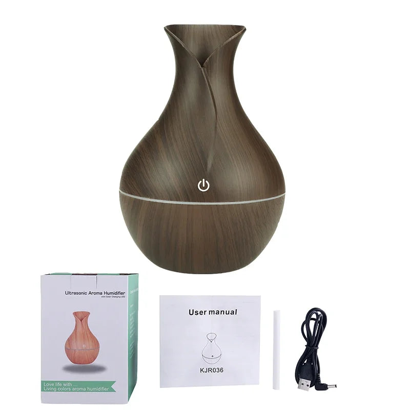 200ml USB Aroma Essential Oil Diffuser Ultrasonic Mini Humidifier Air Purifier 7 Color Change LED Night Light for Office Home tableandwalllamps