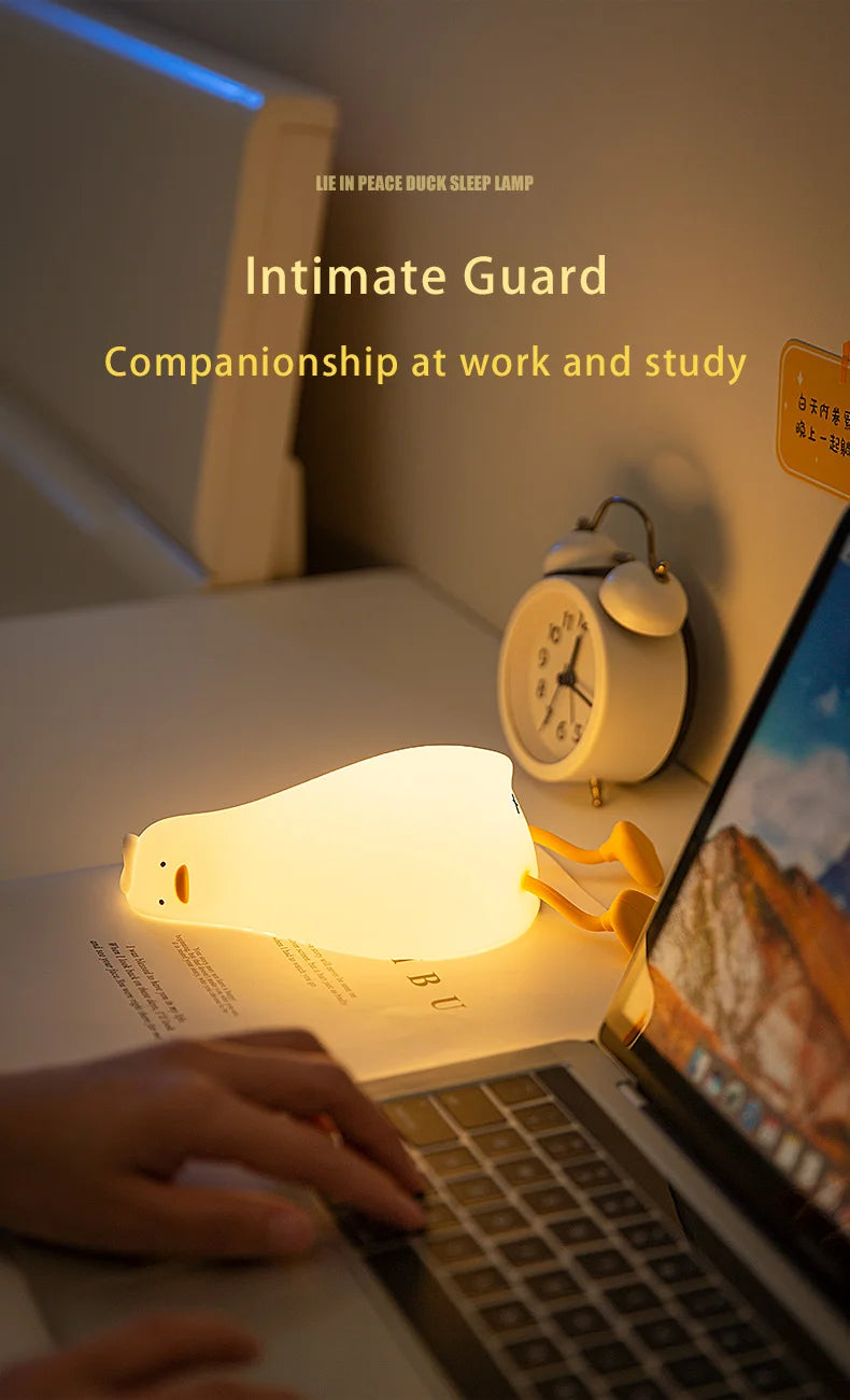 LED Night Lights Cute Rabbit Duck Silicone Lamp USB Rechargeable Desk Light Bedside Decor Kids Baby nightlight Birthday Gift tableandwalllamps