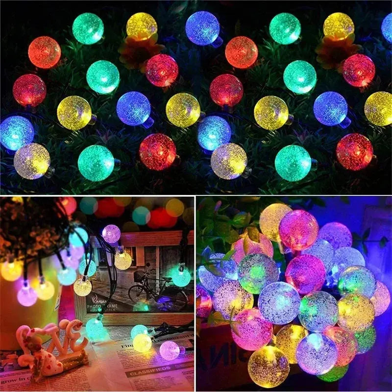 20~200LED Solar Lights Outdoor Globe Fairy String Light Christmas Garland 8 Modes Waterproof Patio Light for Garden Party Decor tableandwalllamps