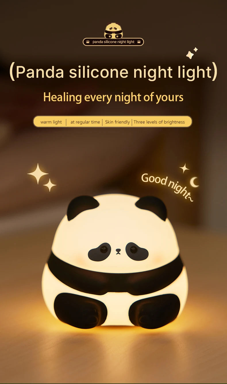 Panda Night Light, Touch Activated LED Desk Lamp, Cute Cartoon Baby Night Lamp for Kids Bedroom, Soft LED Nightlight for Kids tableandwalllamps