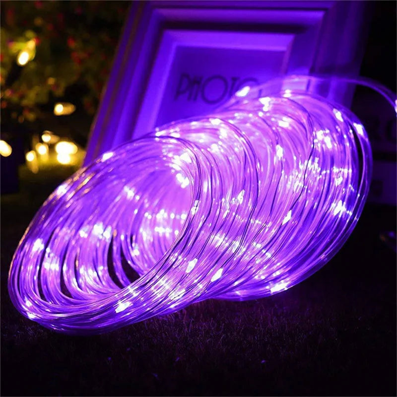 Solar String Light Outdoor Tube Rope Lights Waterproof Tube Lights for Outdoor Home Garden Parties Decor Led Lights Outdoor tableandwalllamps