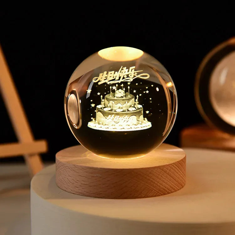 Christmas NEW LED Night Light Milky Way Galaxy Solar System Crystal Ball Children  Lamp Bedroom Ambient Light Creative Gift tableandwalllamps