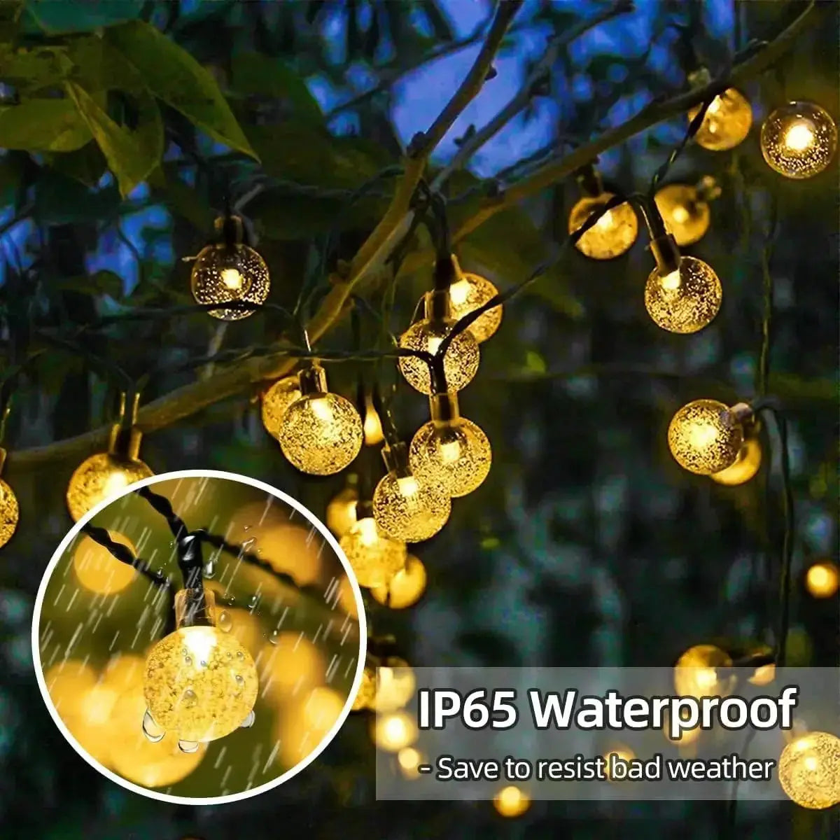 20~200LED Solar Lights Outdoor Globe Fairy String Light Christmas Garland 8 Modes Waterproof Patio Light for Garden Party Decor tableandwalllamps