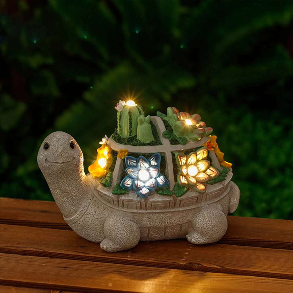 Handicrafts Turtle Garden Ornament With Solar Night Light Outdoor Decor Solar Night Light Ornaments tableandwalllamps