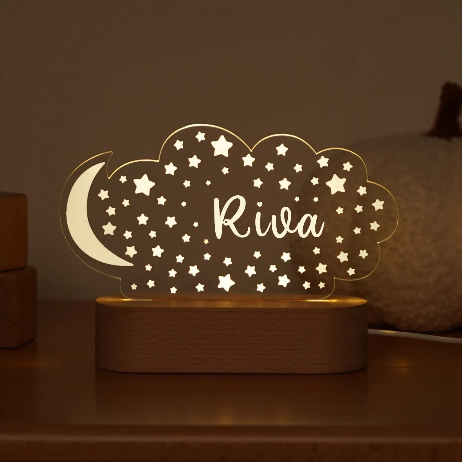 Custom Baby Kids USB Night Light Personalized Children Name Lamp Nursery Newborn Bedroom Home Decoration Birthday Souvenir Gift tableandwalllamps