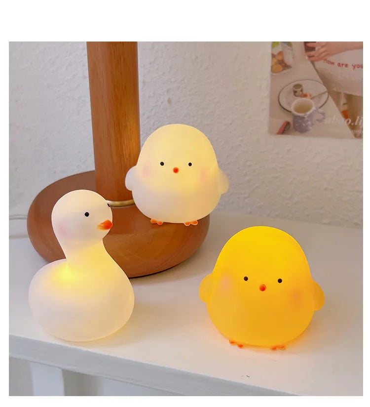 Cute Night Light Silicone Animal Duck LED Night Lamp For Baby Children Kid Bedroom Decorative Lighting Wholesale dropshipping tableandwalllamps